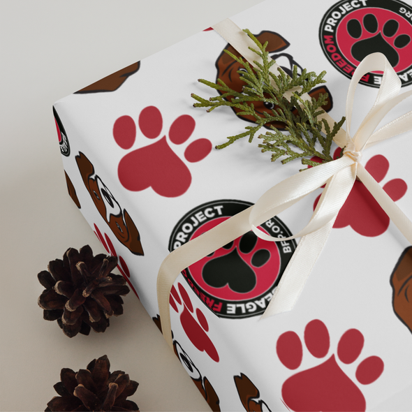 BFP Beagle Paw Print Wrapping Paper Sheets