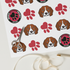 BFP Beagle Paw Print Wrapping Paper Sheets