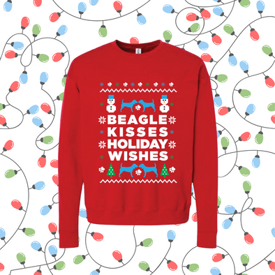 "Beagle Kisses Holiday Wishes" Holiday Sweater