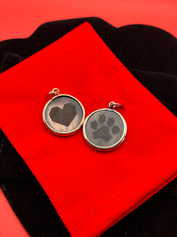 Limited Edition Shungite Heart and Paw Pendant