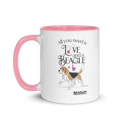 All You Need is Love and a Beagle Mug with Pink Interior – Beagle Freedom  Project™