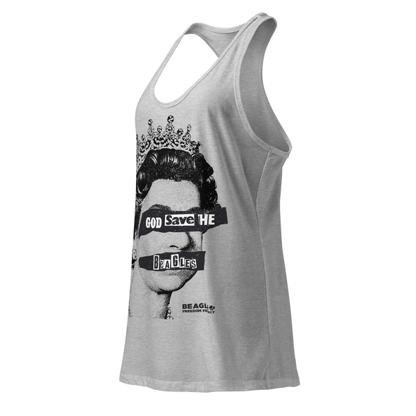 God Save the Beagles Women’s fitted racerback tank top
