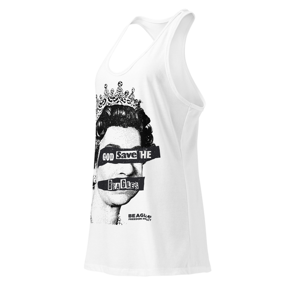 God Save the Beagles Women’s fitted racerback tank top