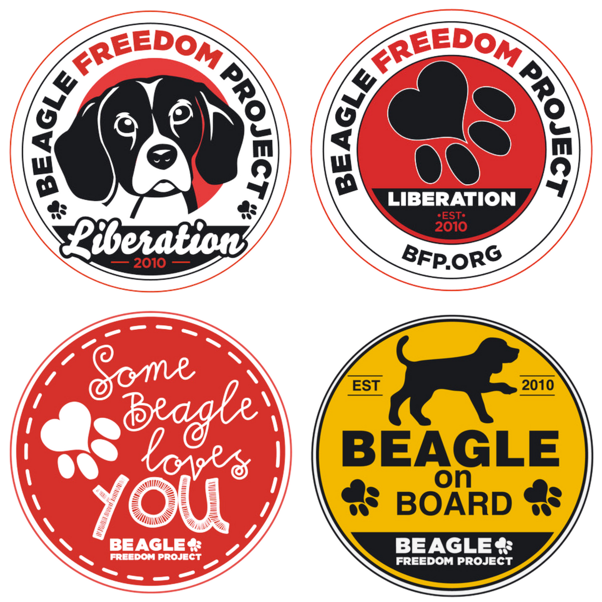 BPF Round Sticker Pack – Beagle Freedom Project™